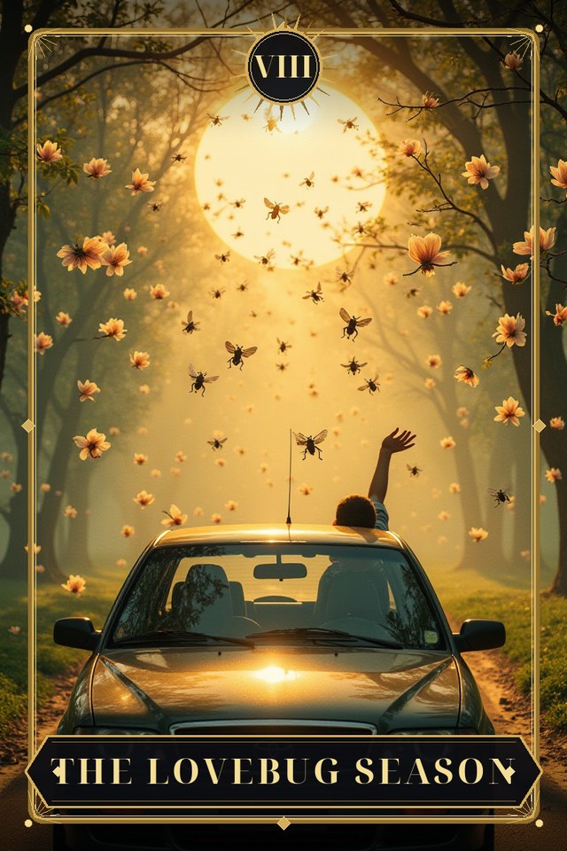 The Lovebug Season — illustrated tarot card, arcanum VIII