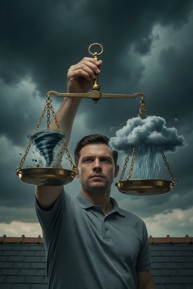 The Insurance Adjuster — illustrated tarot card, arcanum XI