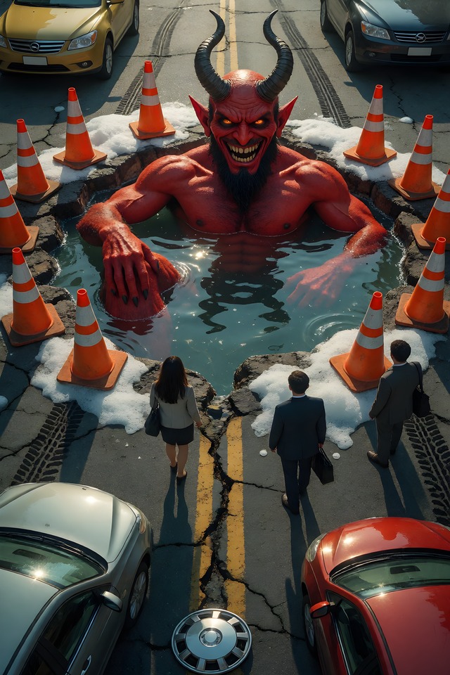The Pothole — an illustrated card from The Louisiana Arcana