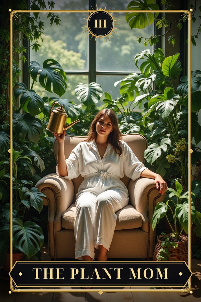 The Plant Mom — illustrated tarot card, arcanum III