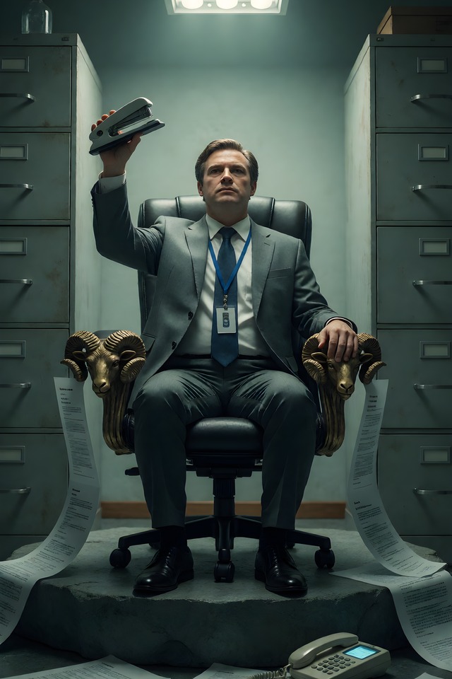 The Middle Manager — an illustrated card from The Modern Arcana