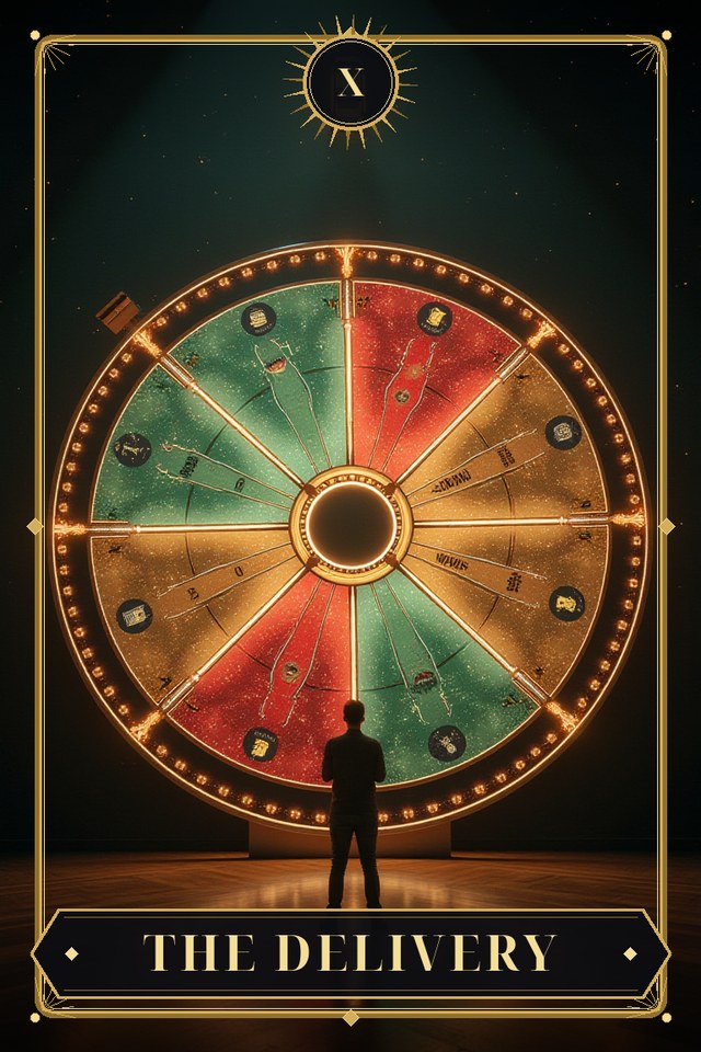 The Delivery — illustrated tarot card, arcanum X