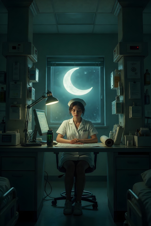 The Night Shift — an illustrated card from The Nurse Arcana