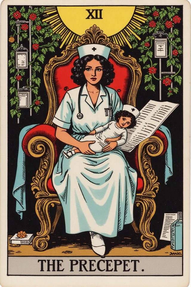 The Preceptor — illustrated tarot card, arcanum III