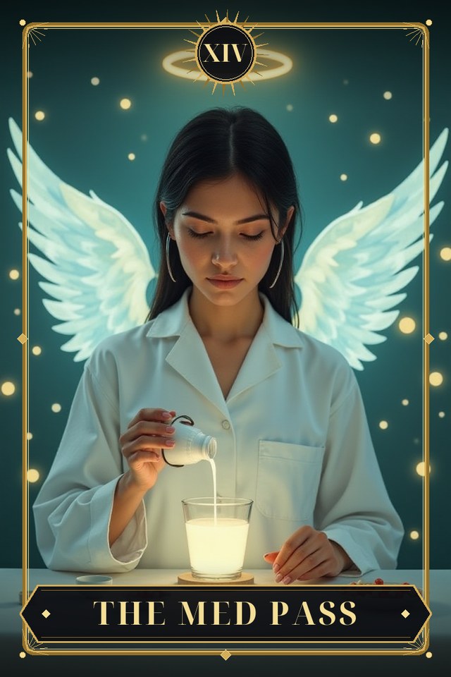 The Med Pass — illustrated tarot card, arcanum XIV