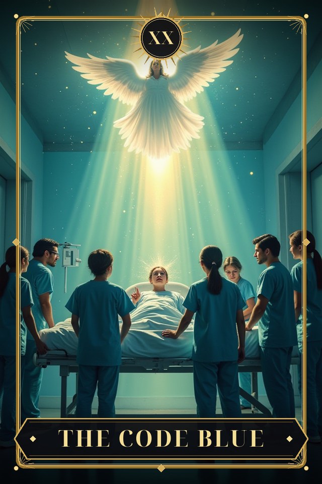 The Code Blue — illustrated tarot card, arcanum XX