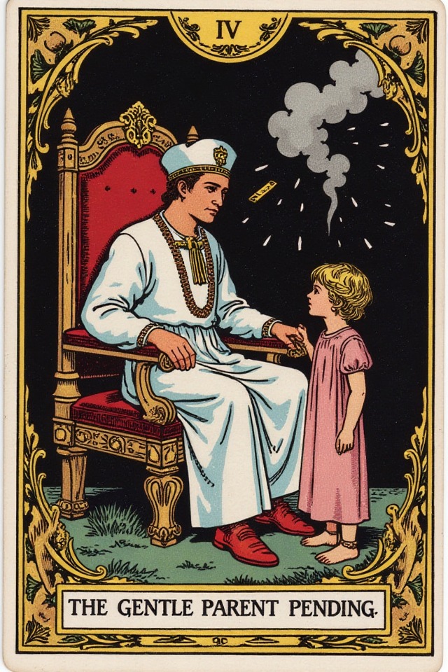 The Gentle Parent (Pending) — illustrated tarot card, arcanum IV