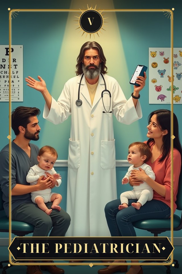The Pediatrician — illustrated tarot card, arcanum V