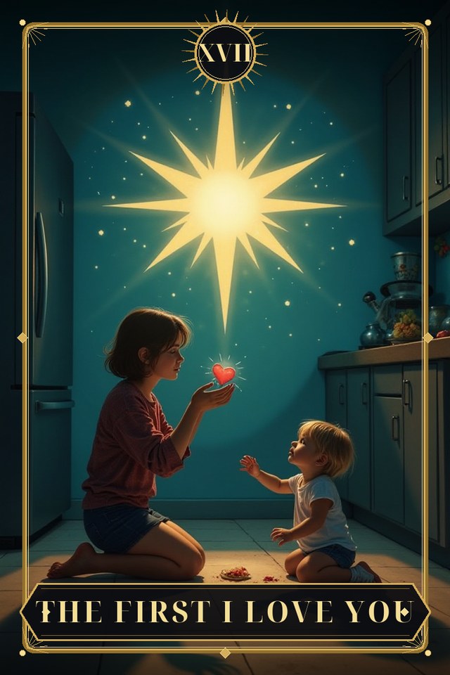 The First I Love You — illustrated tarot card, arcanum XVII