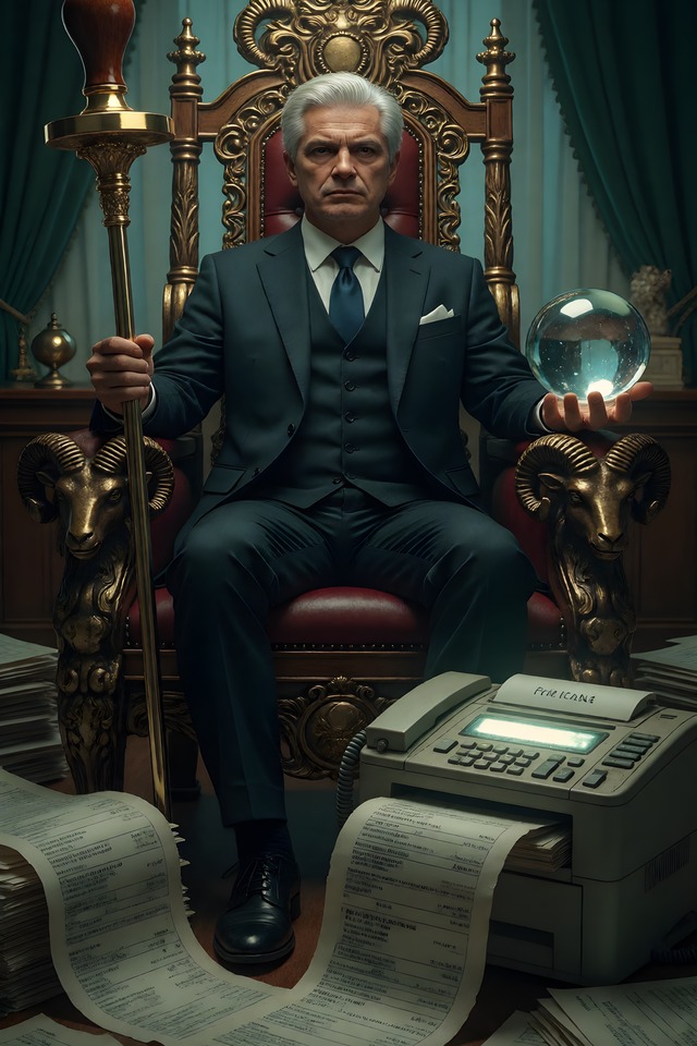 The Broker — an illustrated card from The Realtor Arcana