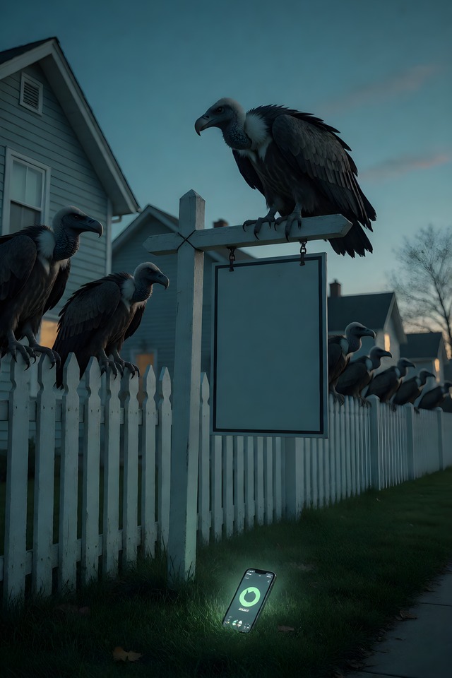 The Vulture Call — an illustrated card from The Realtor Arcana