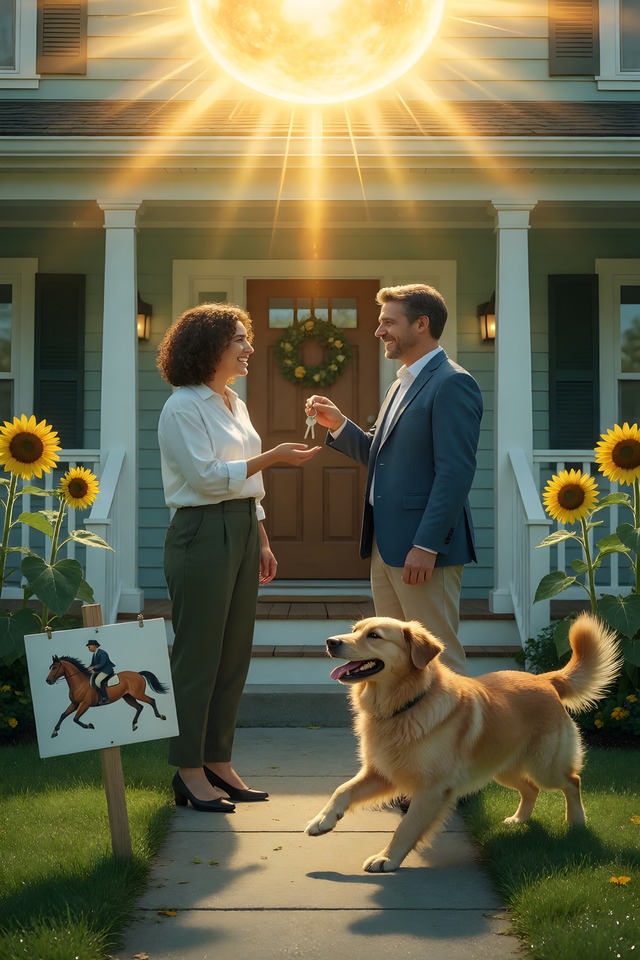 Handing Over the Keys — an illustrated card from The Realtor Arcana