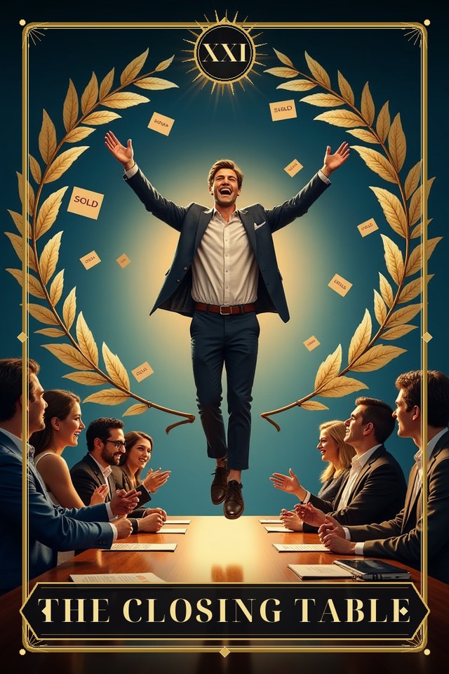 The Realtor Arcana, a card from this modern tarot deck