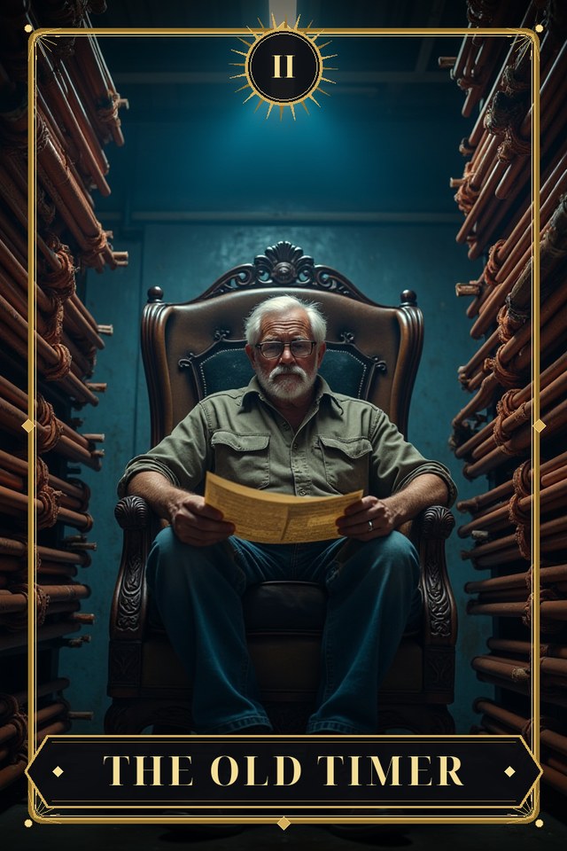 The Old Timer — illustrated tarot card, arcanum II