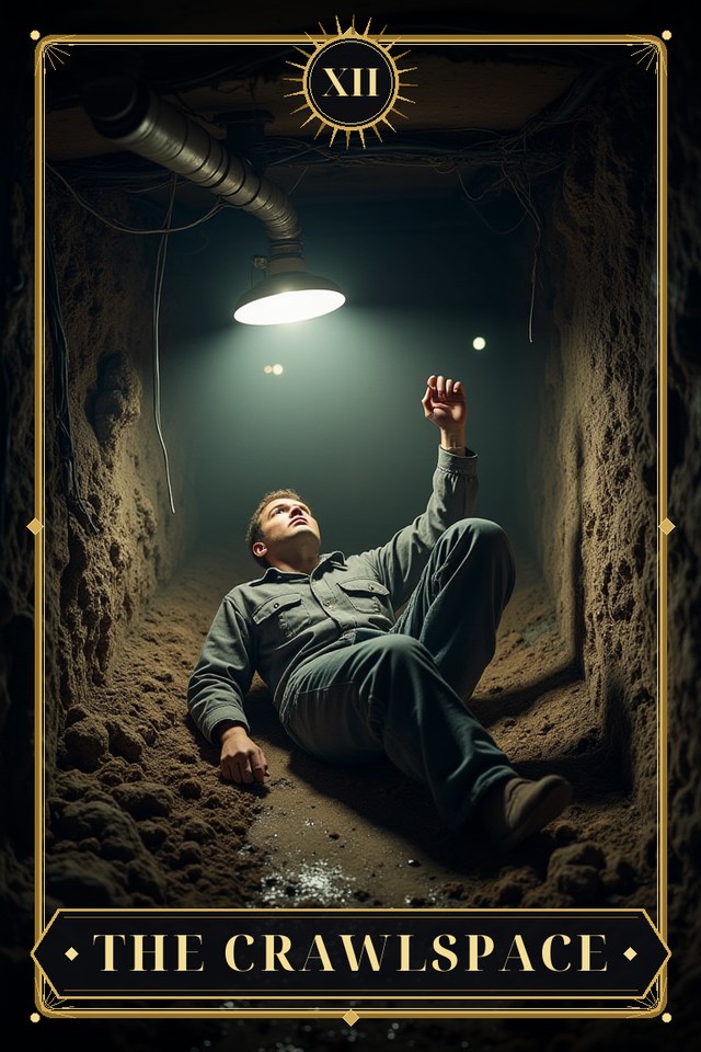 The Crawlspace — illustrated tarot card, arcanum XII