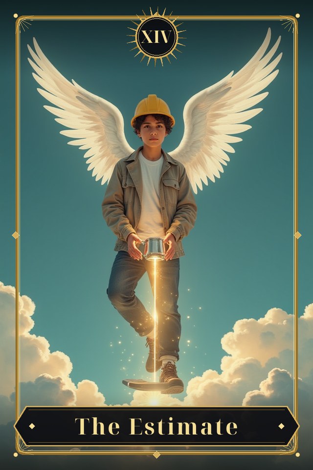 The Estimate — illustrated tarot card, arcanum XIV