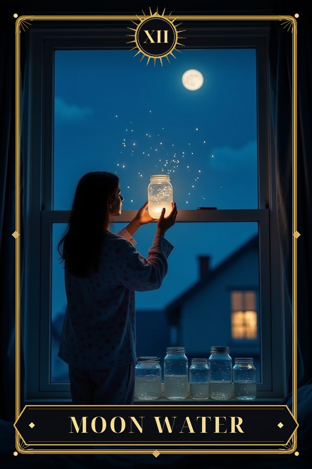 Moon Water — illustrated tarot card, arcanum XII