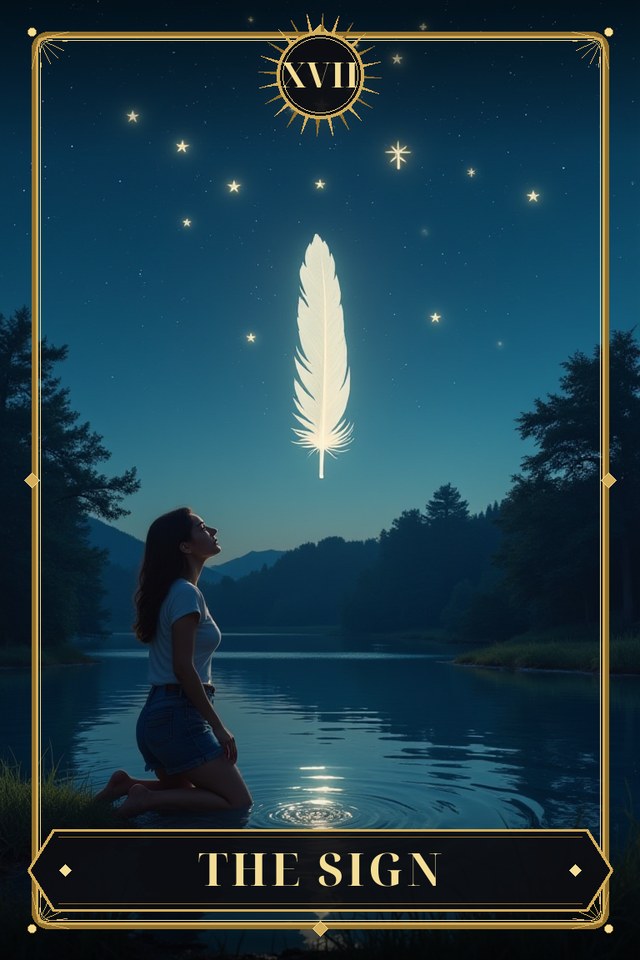 The Sign — illustrated tarot card, arcanum XVII